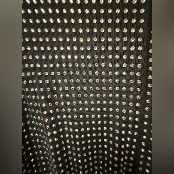 Self-Portrait Black Studded, Embellished Long Sleeve mini dress - size 6 - Picture 6 of 10